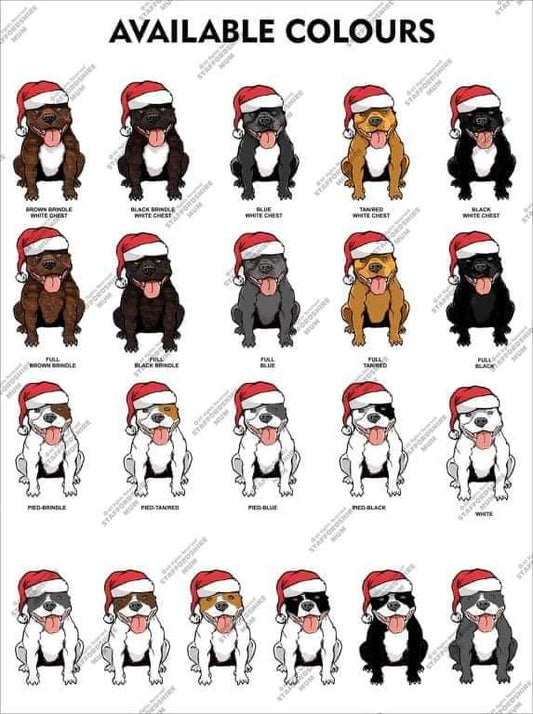 Personalized Printed Staffy Christmas Ornament