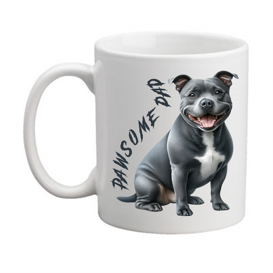 “Pawsome Mum” / “Pawsome Dad” Printed Staffy Mug