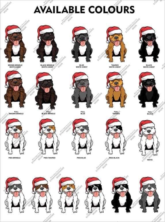 Personalized Printed Staffy Christmas Ornament