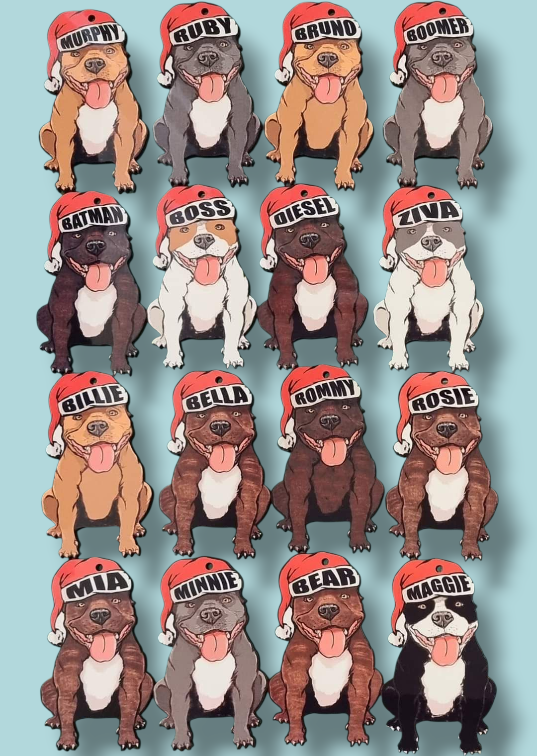 Personalized Printed Staffy Christmas Ornament